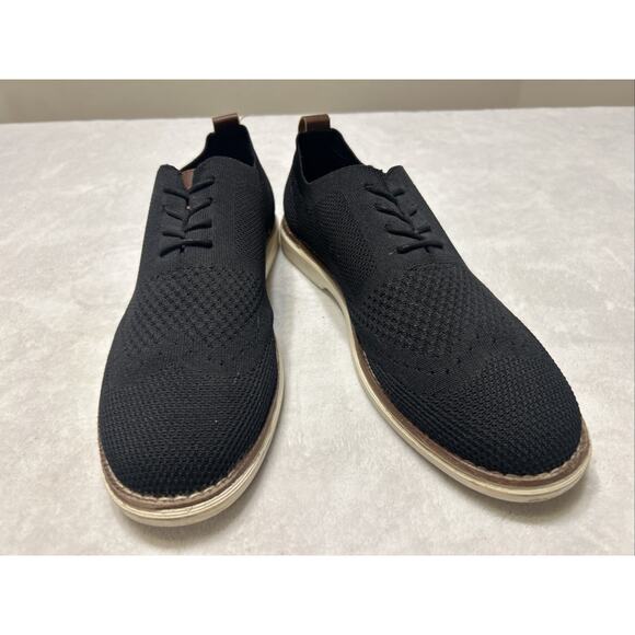 Bill Blass Men’s Shoes Size 9.5 Black White Sneakers Knit Casual Lace Up Foam - Picture 3 of 9